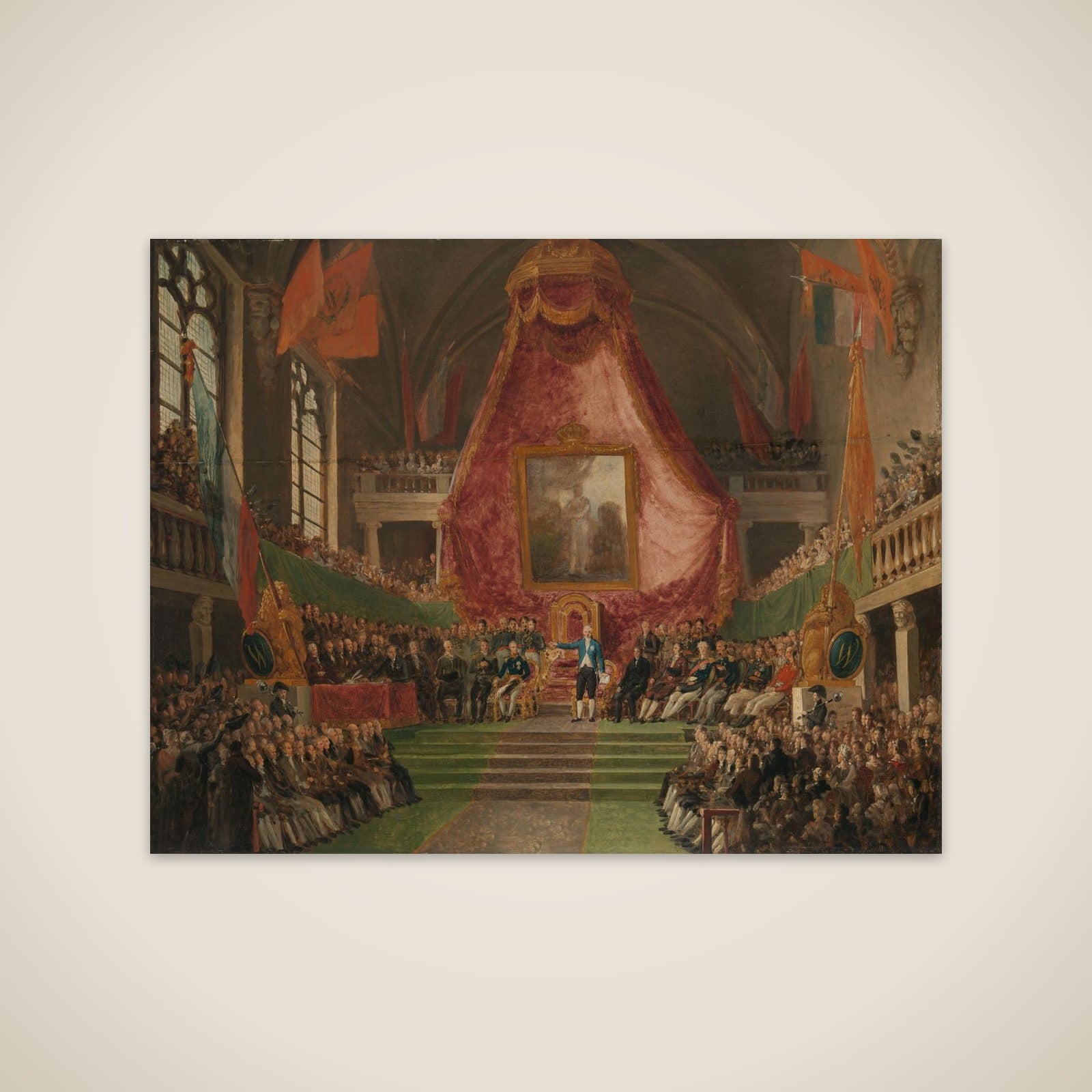The Solemn Inauguration of University of Ghent by the Prince of Orange in the Throne Room of the Town Hall on 9 October 1817 unframed print