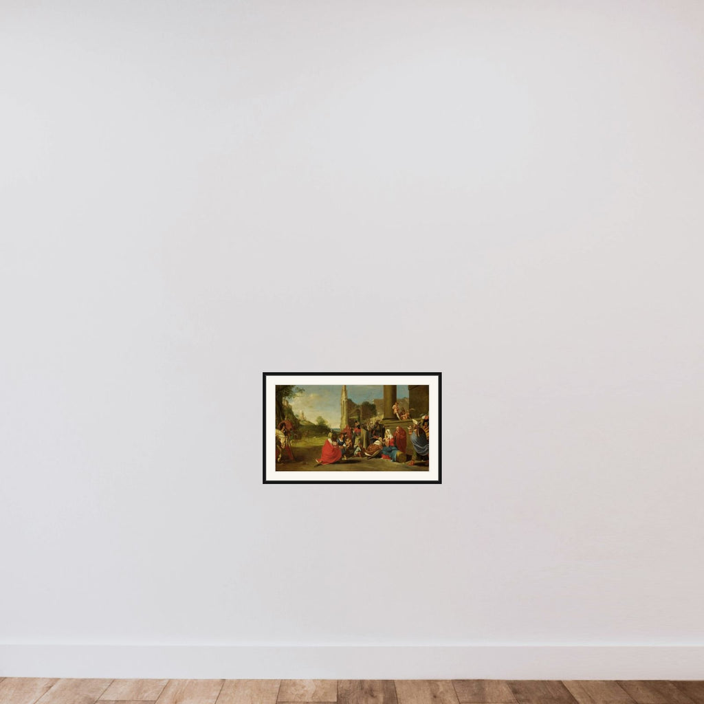 The Adoration of the Magi framed — shown to scale