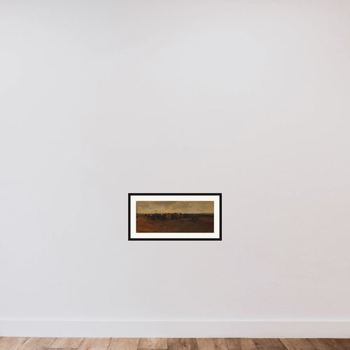 Cavalry at Repose framed — shown to scale