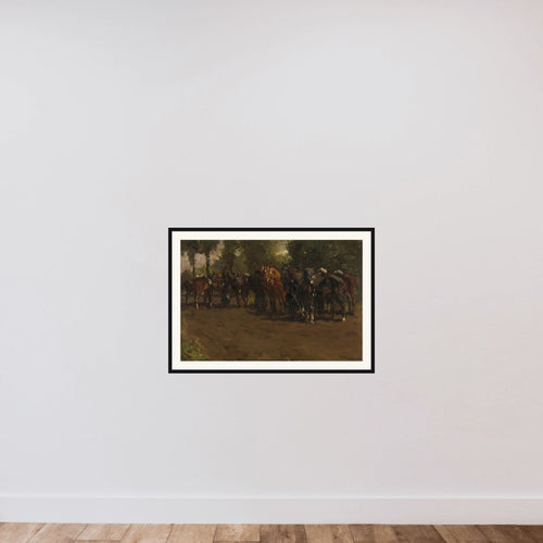Cavalry at Repose framed — shown to scale