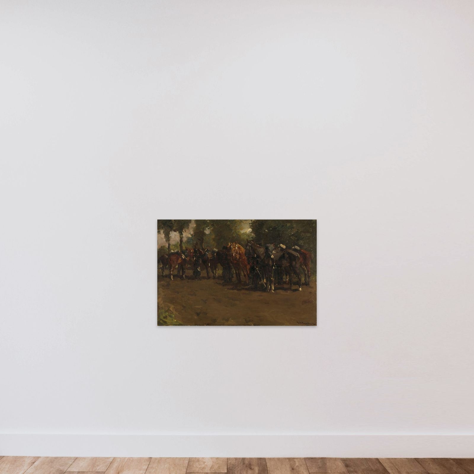 Cavalry at Repose unframed — shown to scale