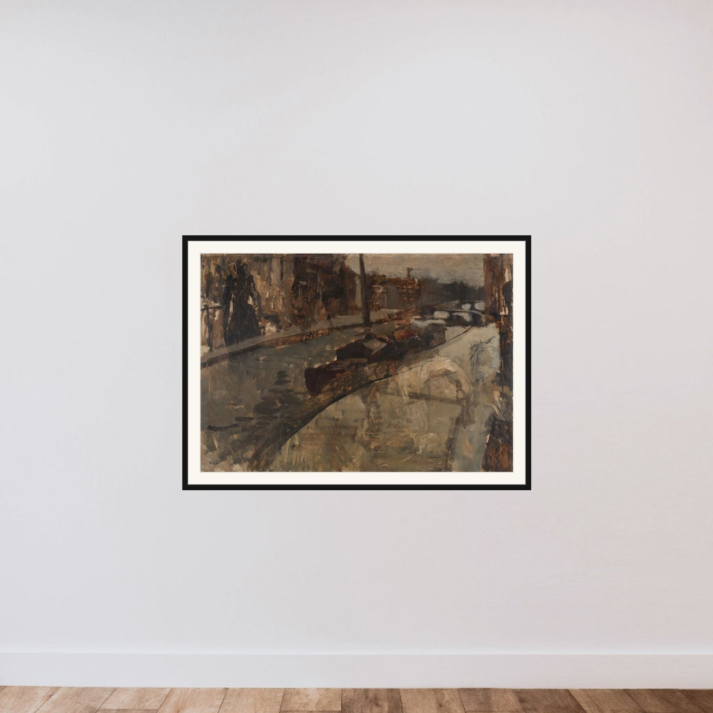 Prinsengracht near Lauriergracht, Amsterdam framed — shown to scale
