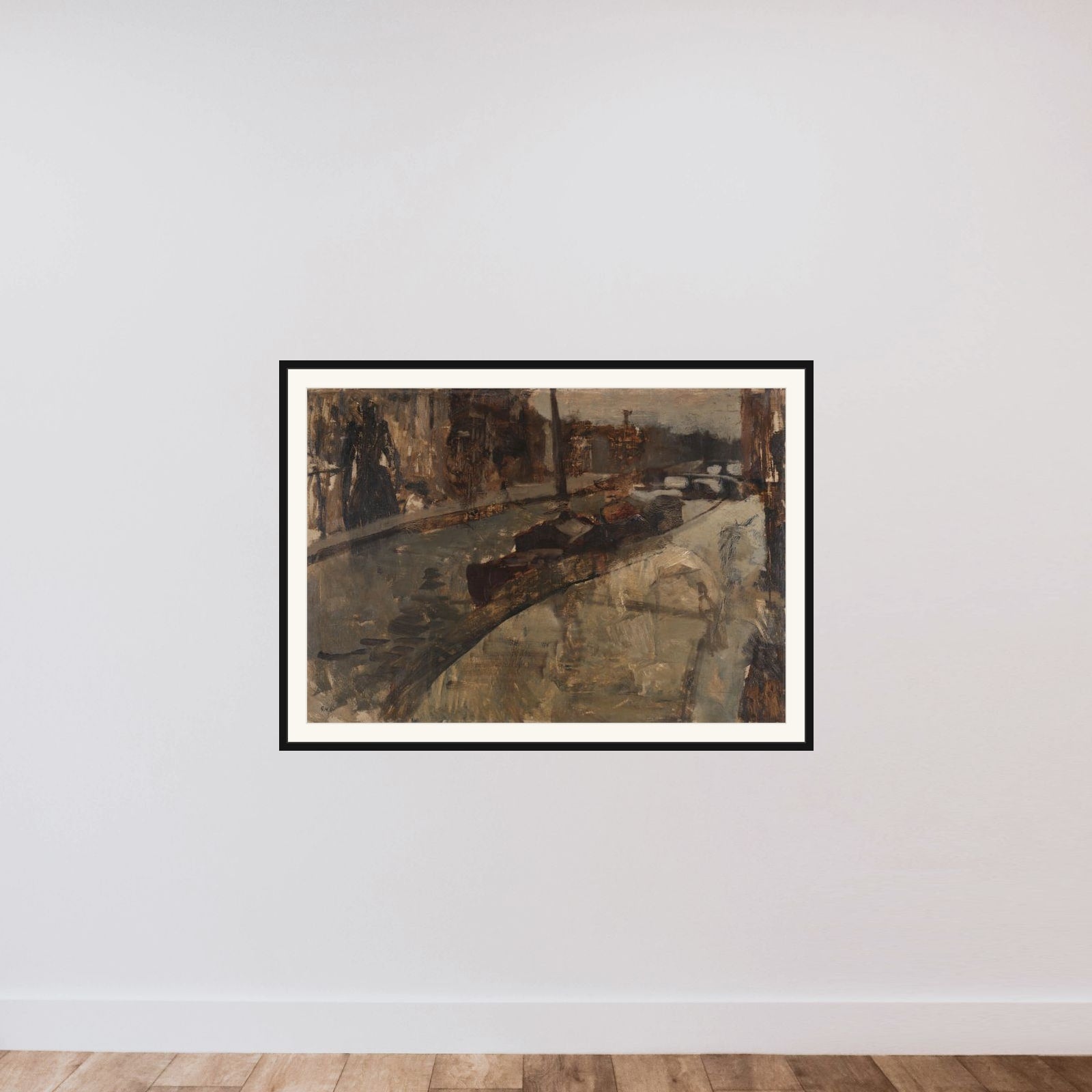 Prinsengracht near Lauriergracht, Amsterdam framed — shown to scale