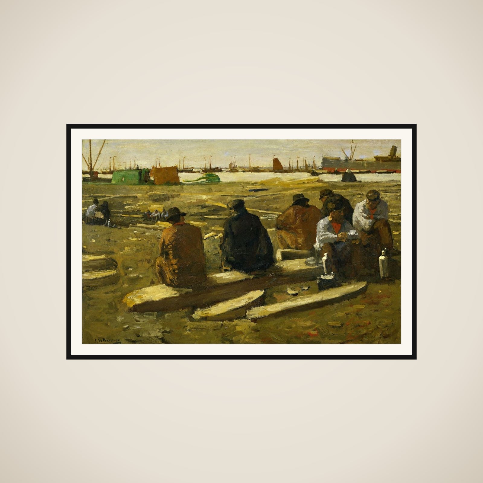 Midday Break at the Building Site on the Van Diemenstraat, Amsterdam framed