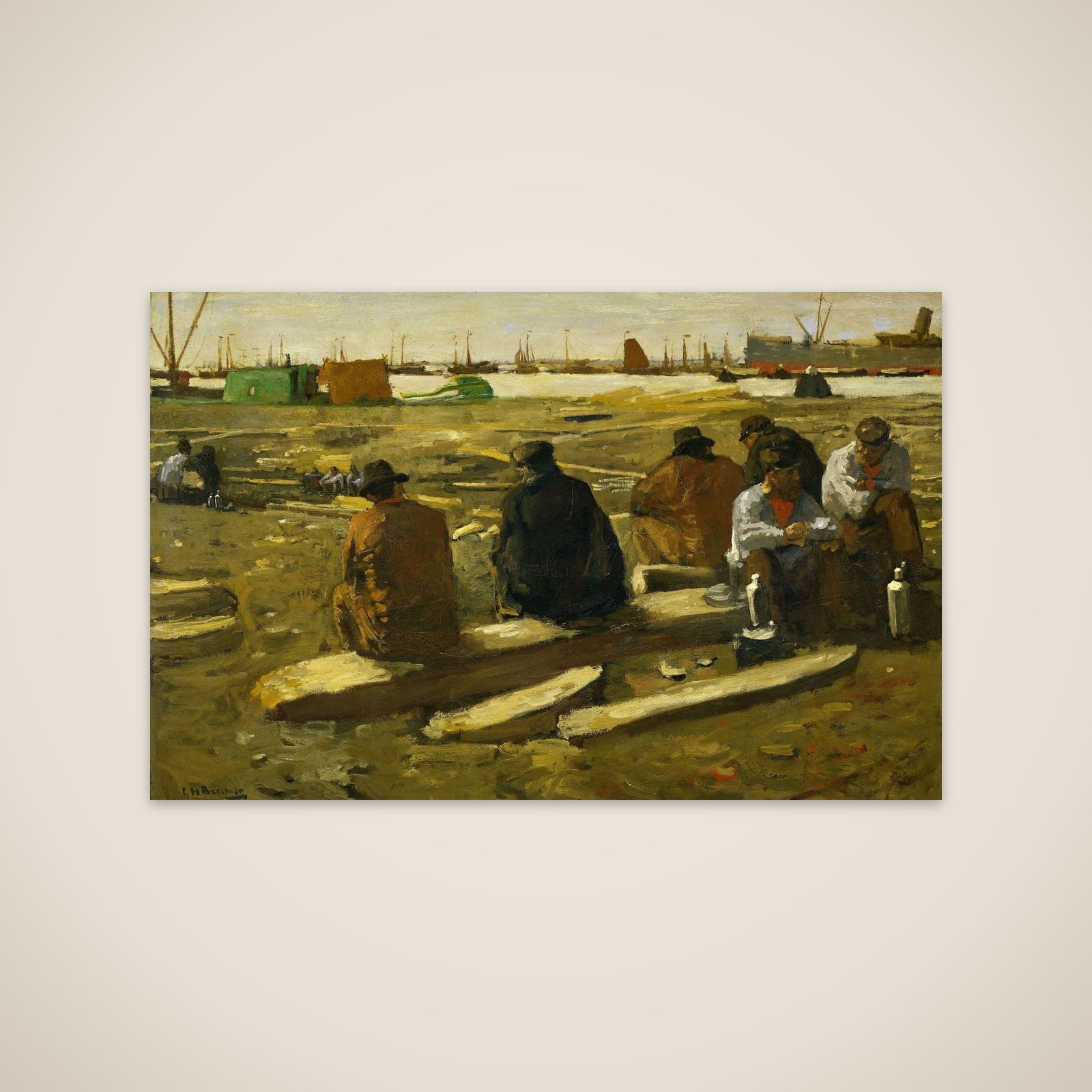 Midday Break at the Building Site on the Van Diemenstraat, Amsterdam unframed print