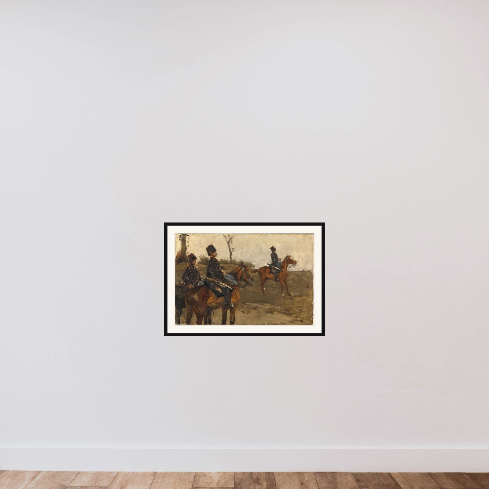 Hussars framed — shown to scale