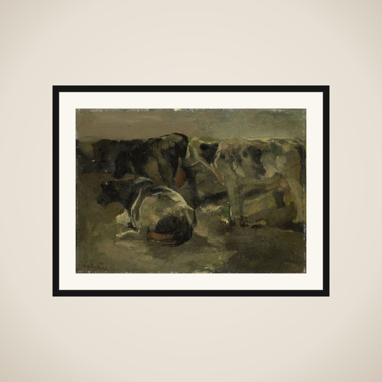 Four Cows framed