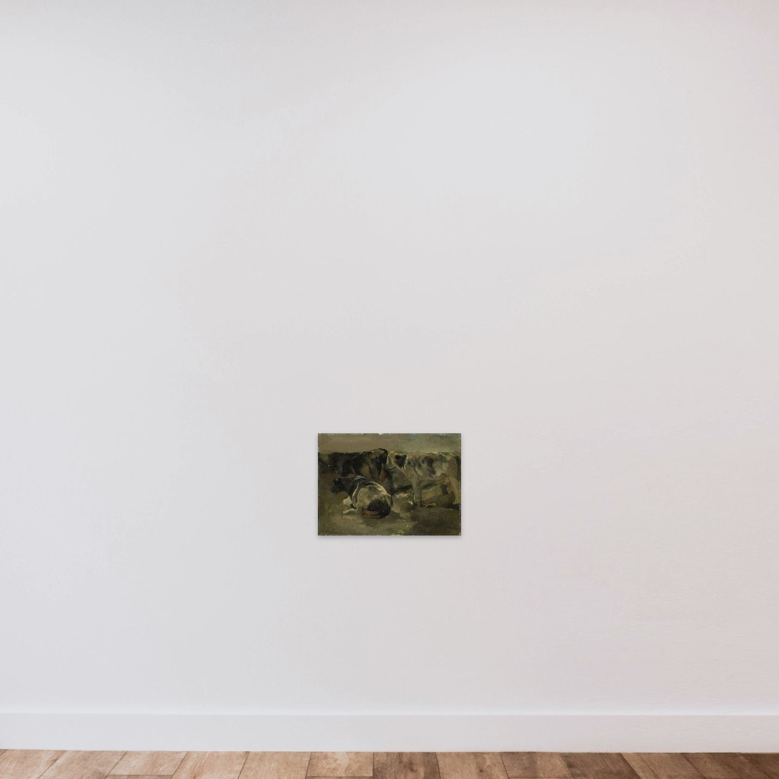 Four Cows unframed — shown to scale