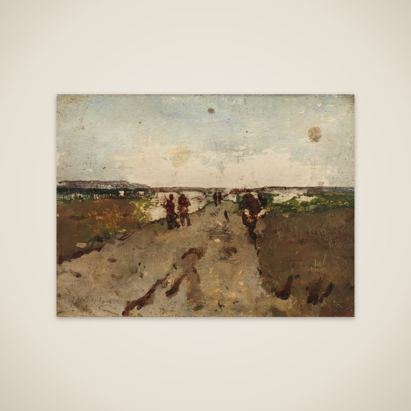 Landscape near Waalsdorp, with Soldiers on Maneuver unframed print