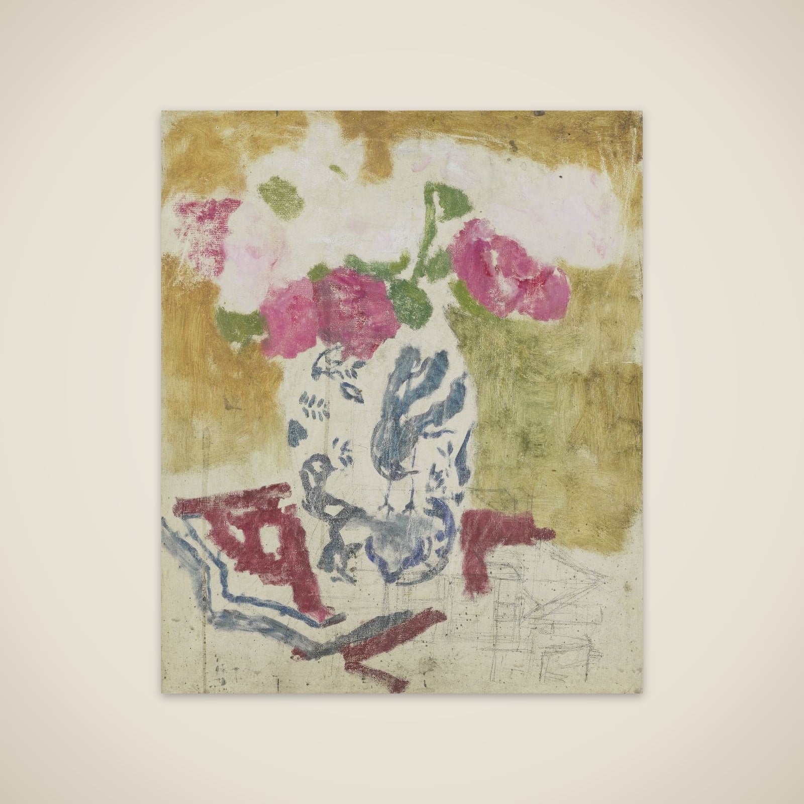 Vase with Pink Flowers unframed print