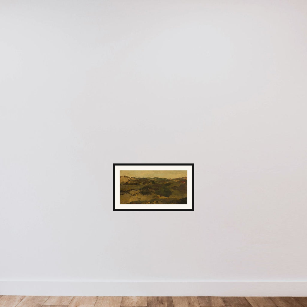 A Heath Landscape, Presumably in Drenthe framed — shown to scale