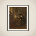 Interior with Lace-Worker and a Visitor framed