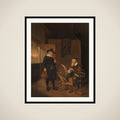 Interior with Fisherman and Man beside a Bobbin and Spool framed