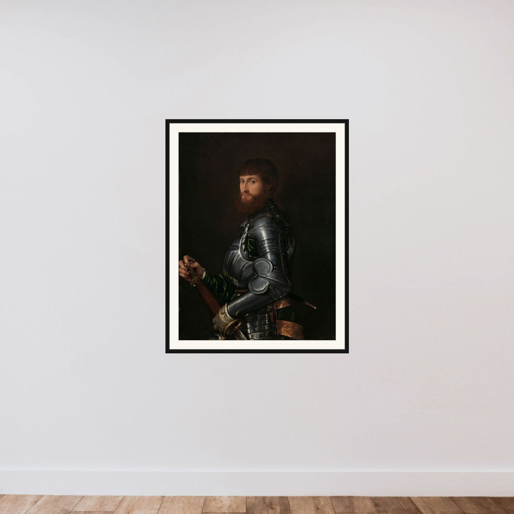 Portrait of a Nobleman in Armor framed — shown to scale