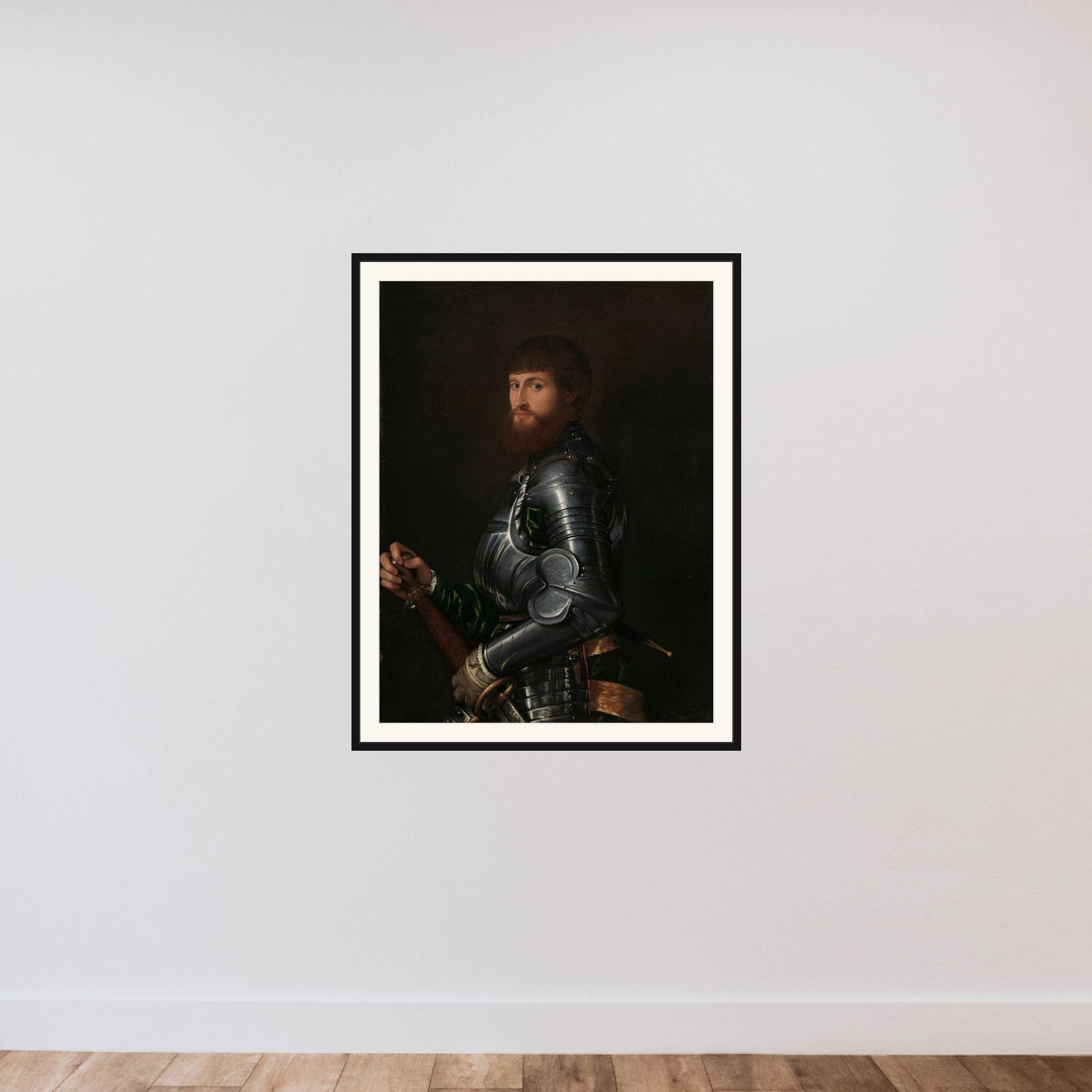 Portrait of a Nobleman in Armor framed — shown to scale