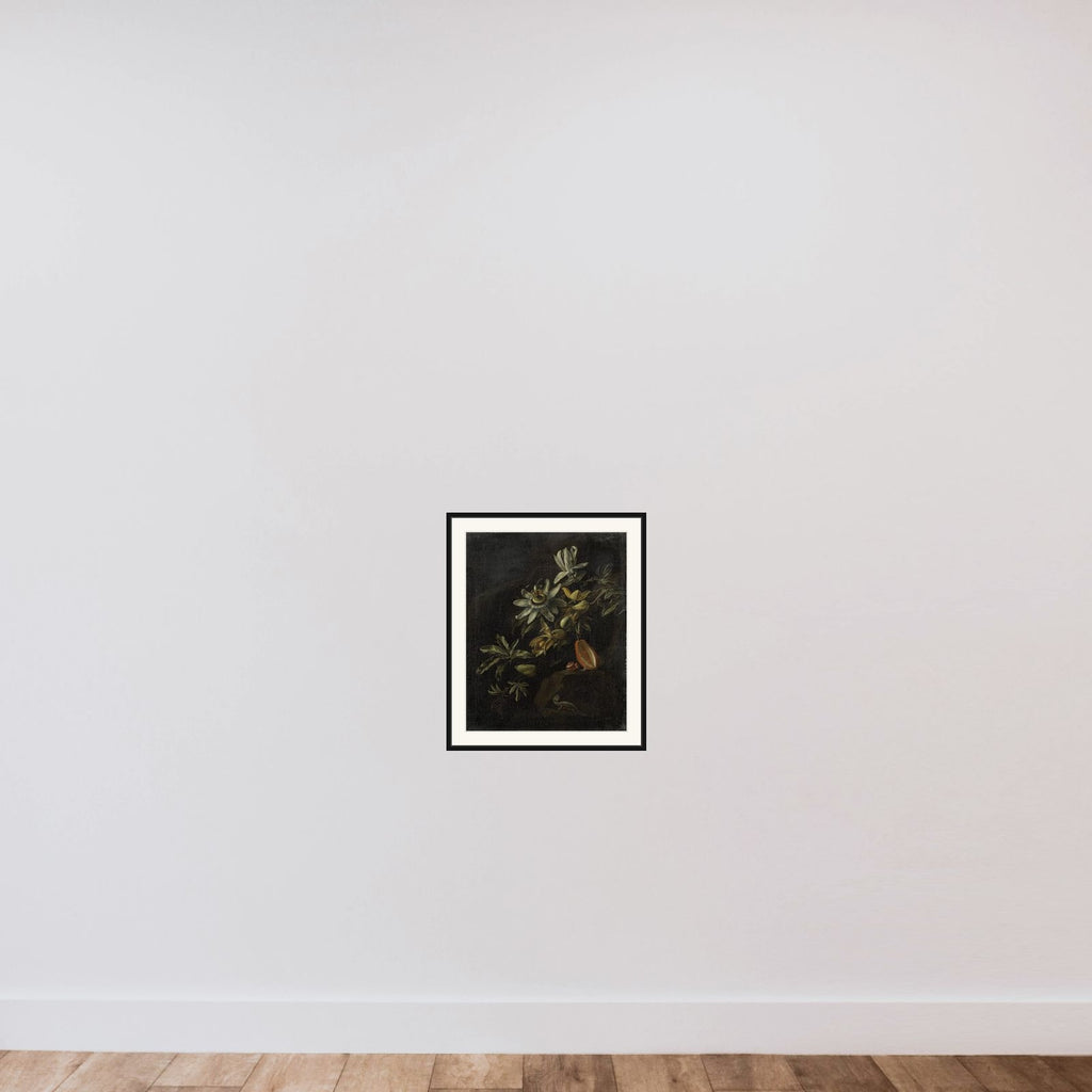Still Life with Passionflowers framed — shown to scale