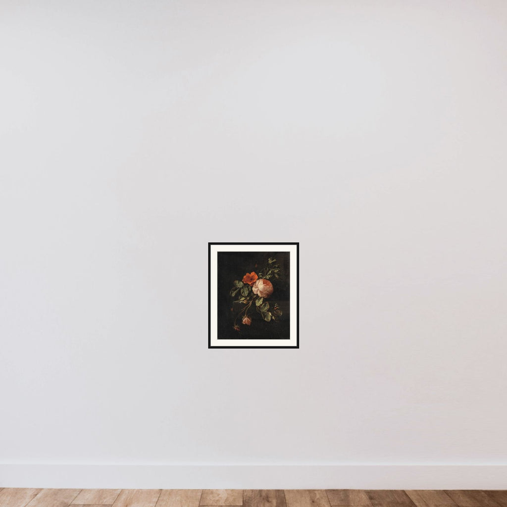 Still Life with Roses framed — shown to scale