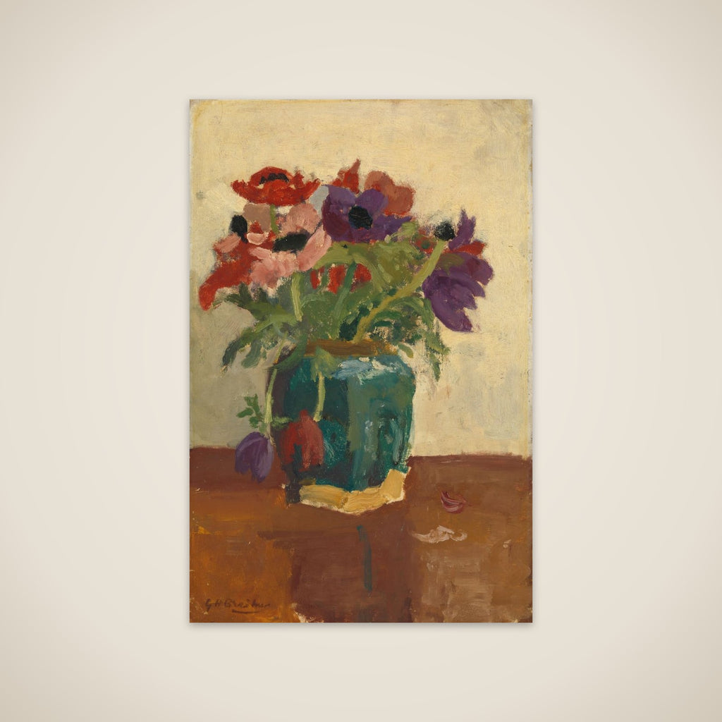 Ginger Pot wit Anemones unframed print