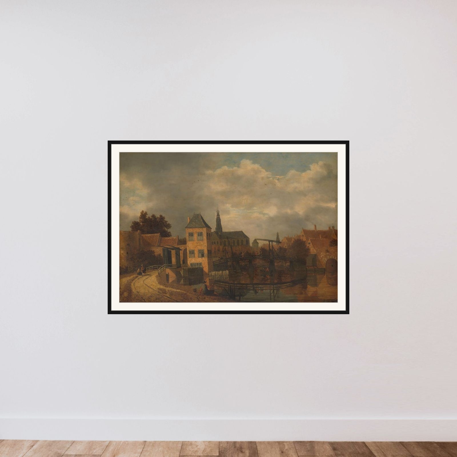 View of the Town of Haarlem, taken from the Spaarne River, showing the Eendjespoort framed — shown to scale