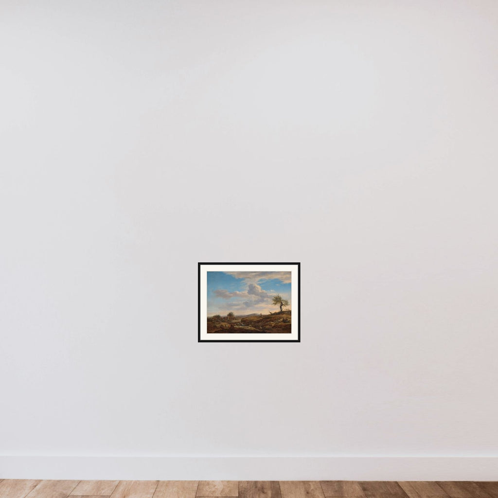 Hilly Landscape with a High Road framed — shown to scale