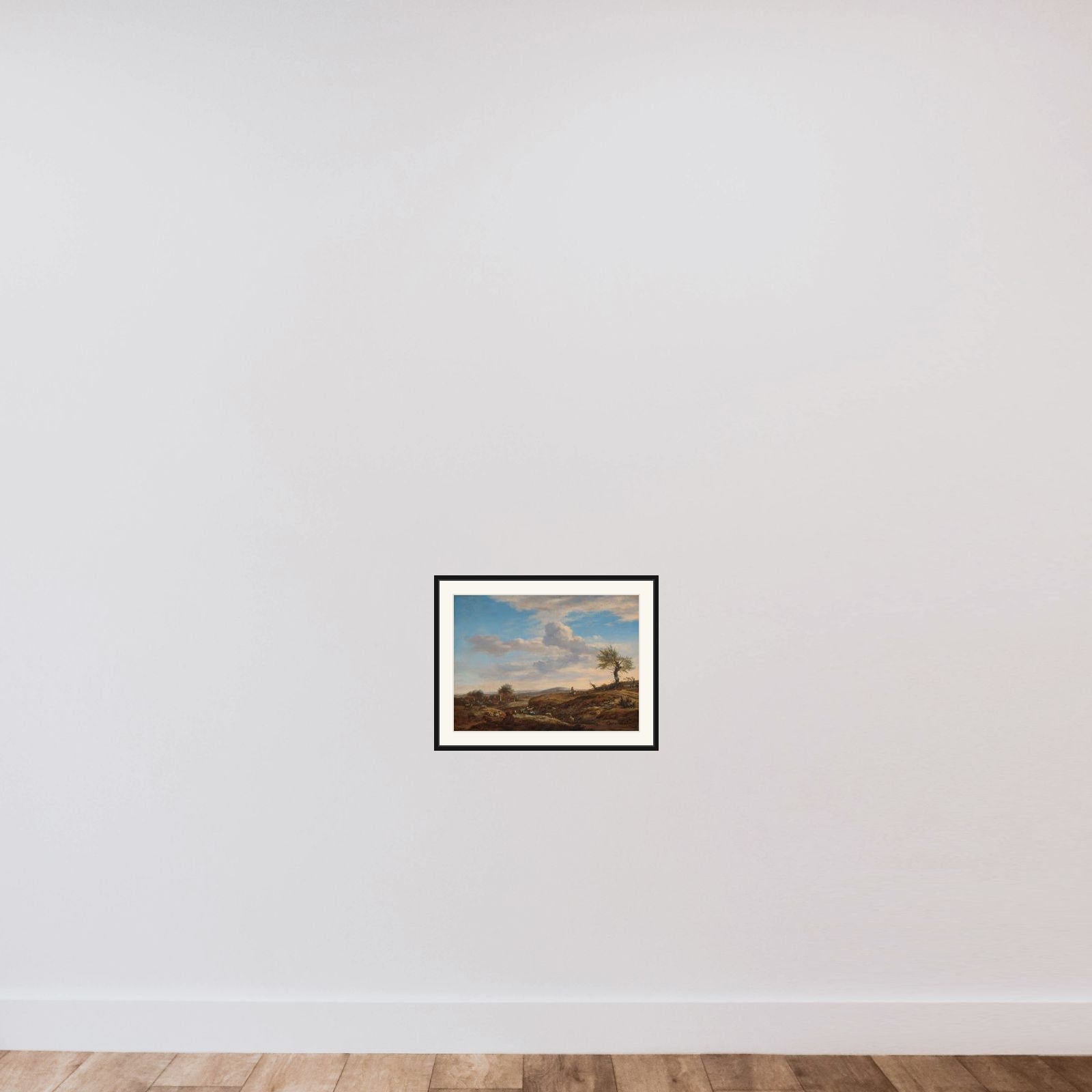 Hilly Landscape with a High Road framed — shown to scale