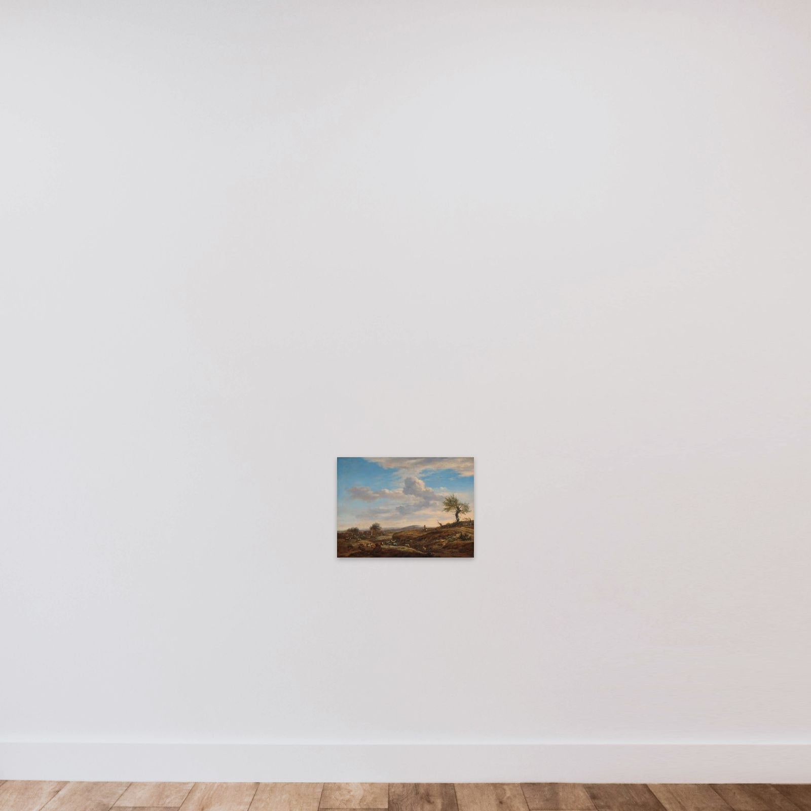 Hilly Landscape with a High Road unframed — shown to scale