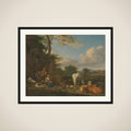 Arcadian Landscape with resting Shepherds and Animals framed