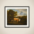 Mountainous Landscape with Cows framed