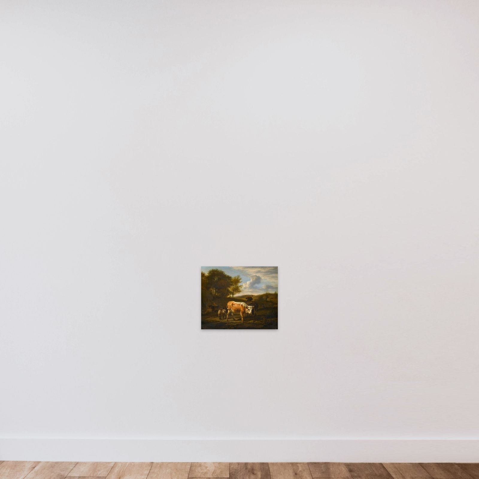 Mountainous Landscape with Cows unframed — shown to scale