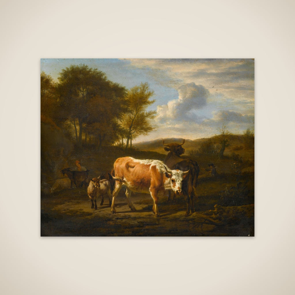 Mountainous Landscape with Cows unframed print