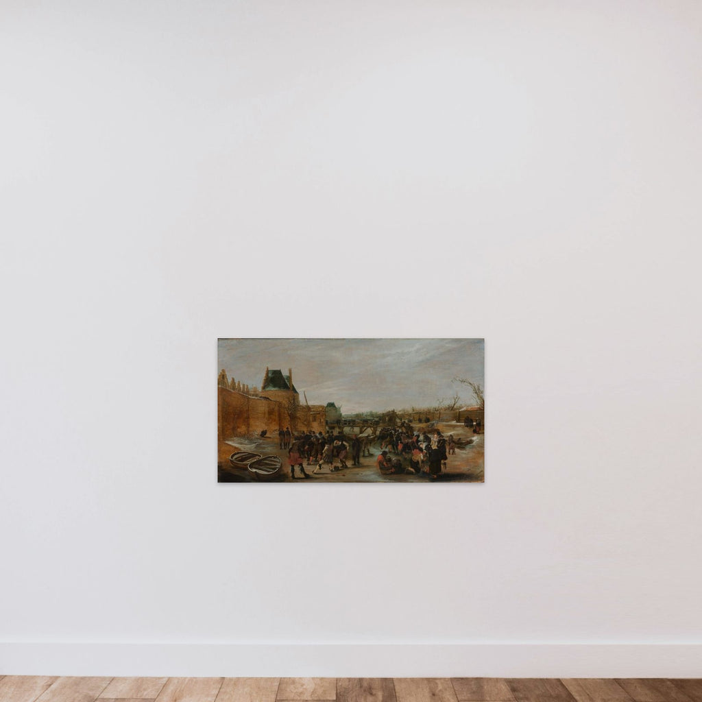 Frolicking on a Frozen Canal in a Town unframed — shown to scale