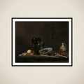 Still Life with Roemer, Salt Cellar, Tobacco, Lemon, and Olives framed