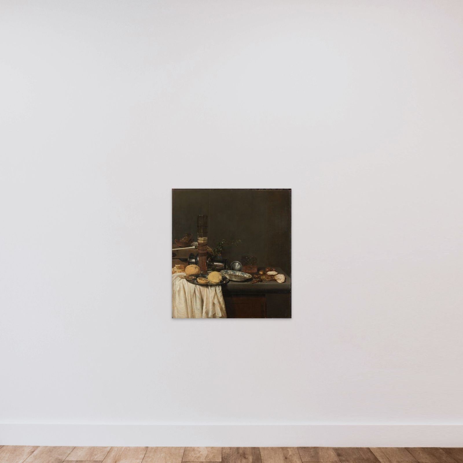 Still Life with a Beer Glass and a Porcelain Dish with Pepper unframed — shown to scale