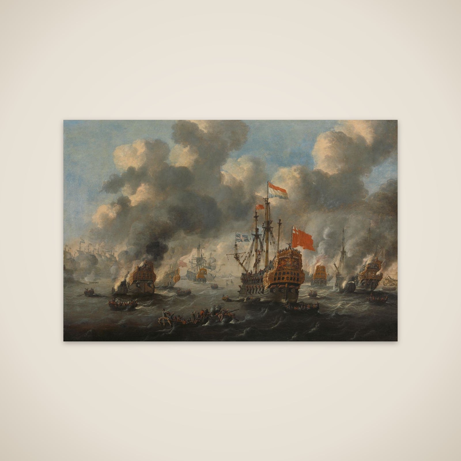 The Dutch Raid on the Medway, 1667 unframed print