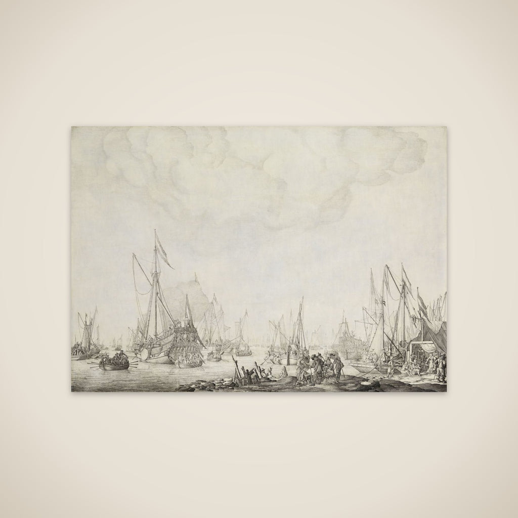 The Royal and State Yachts, possibly the Arrival of Charles II of England at Moerdijk, 1660 unframed print
