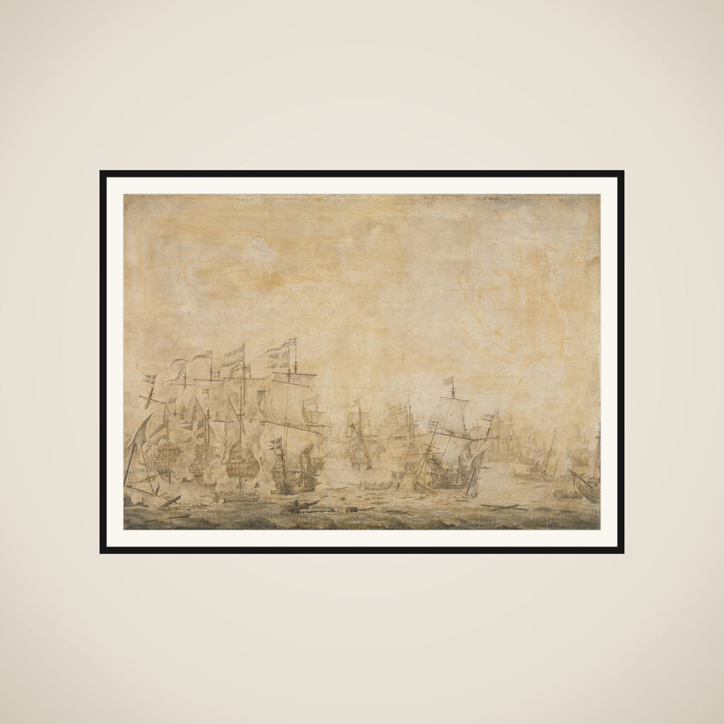 Battle between the Dutch and Swedish Fleets, in the Sound, 8 November 1658 framed