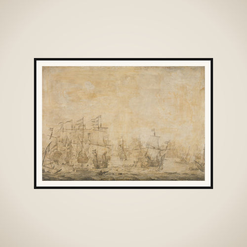 Battle between the Dutch and Swedish Fleets, in the Sound, 8 November 1658 framed