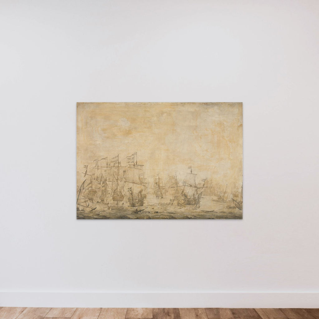 Battle between the Dutch and Swedish Fleets, in the Sound, 8 November 1658 unframed — shown to scale