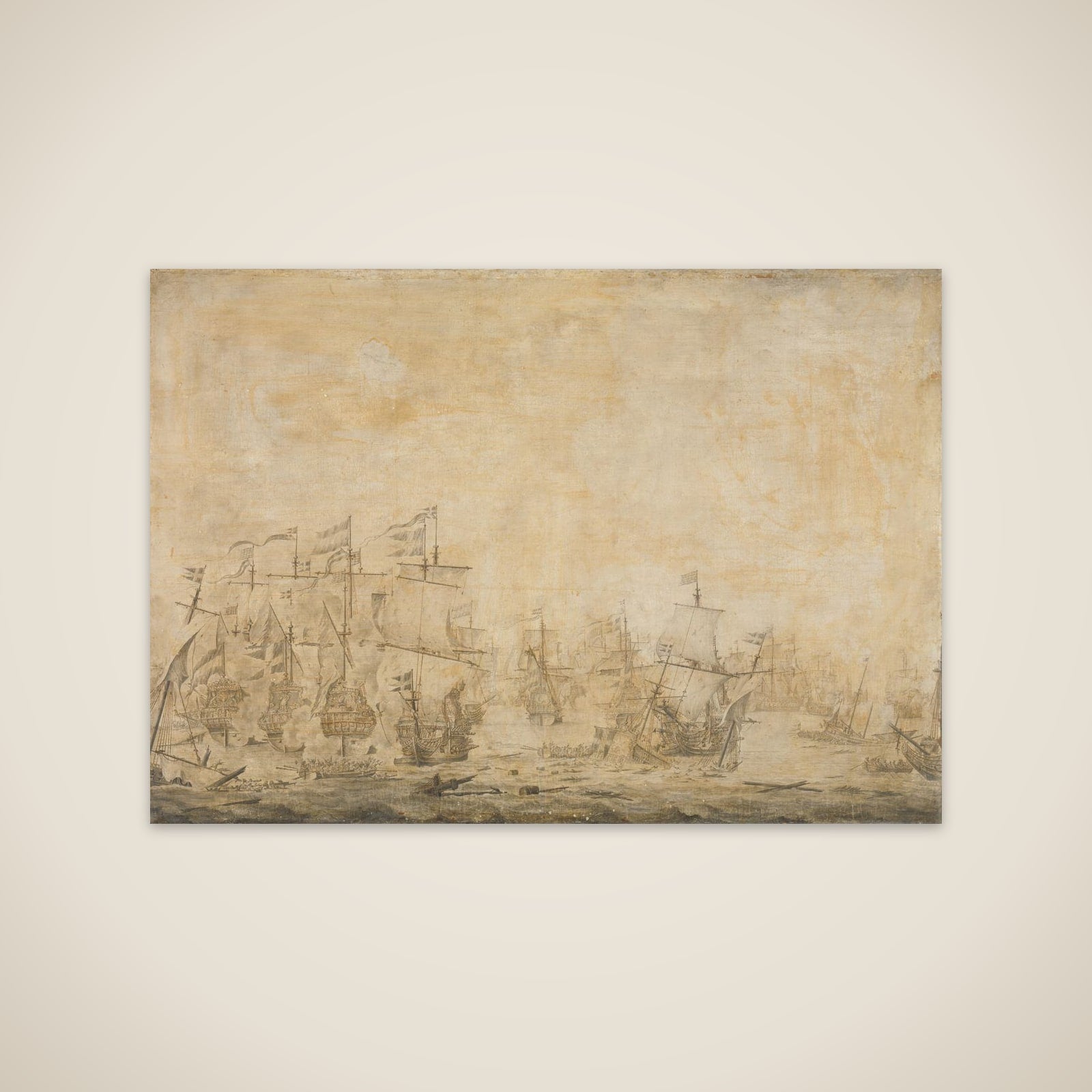 Battle between the Dutch and Swedish Fleets, in the Sound, 8 November 1658 unframed print