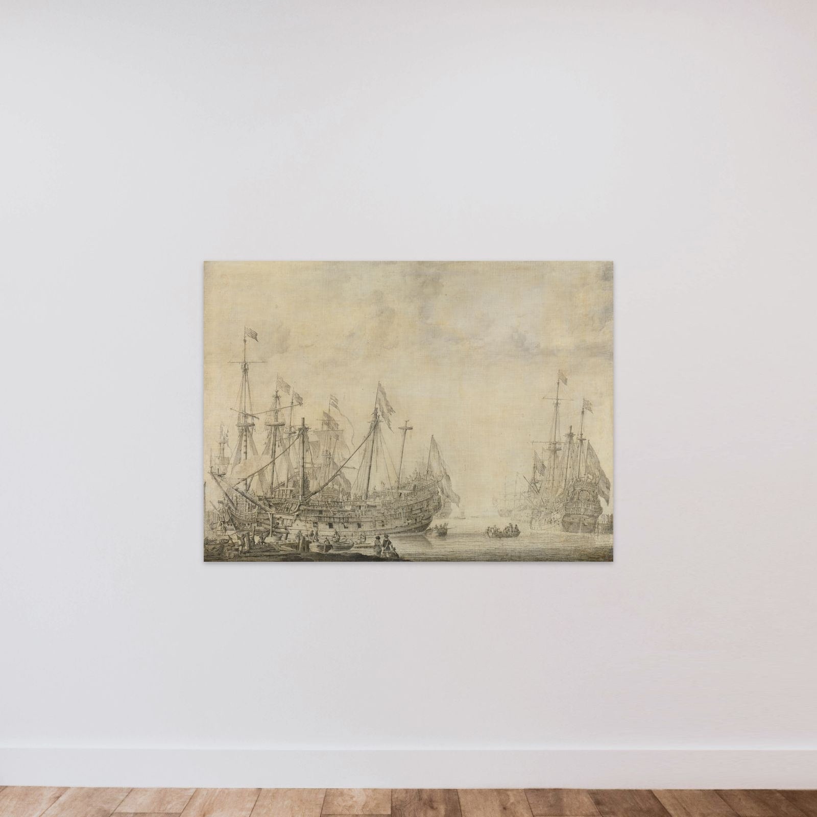 Ships after the Battle unframed — shown to scale