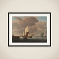 Ships near the Coast in windy Weather framed
