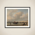 Fishing Boats on Shore (The Shore, Unloading a Fishing Smack) framed