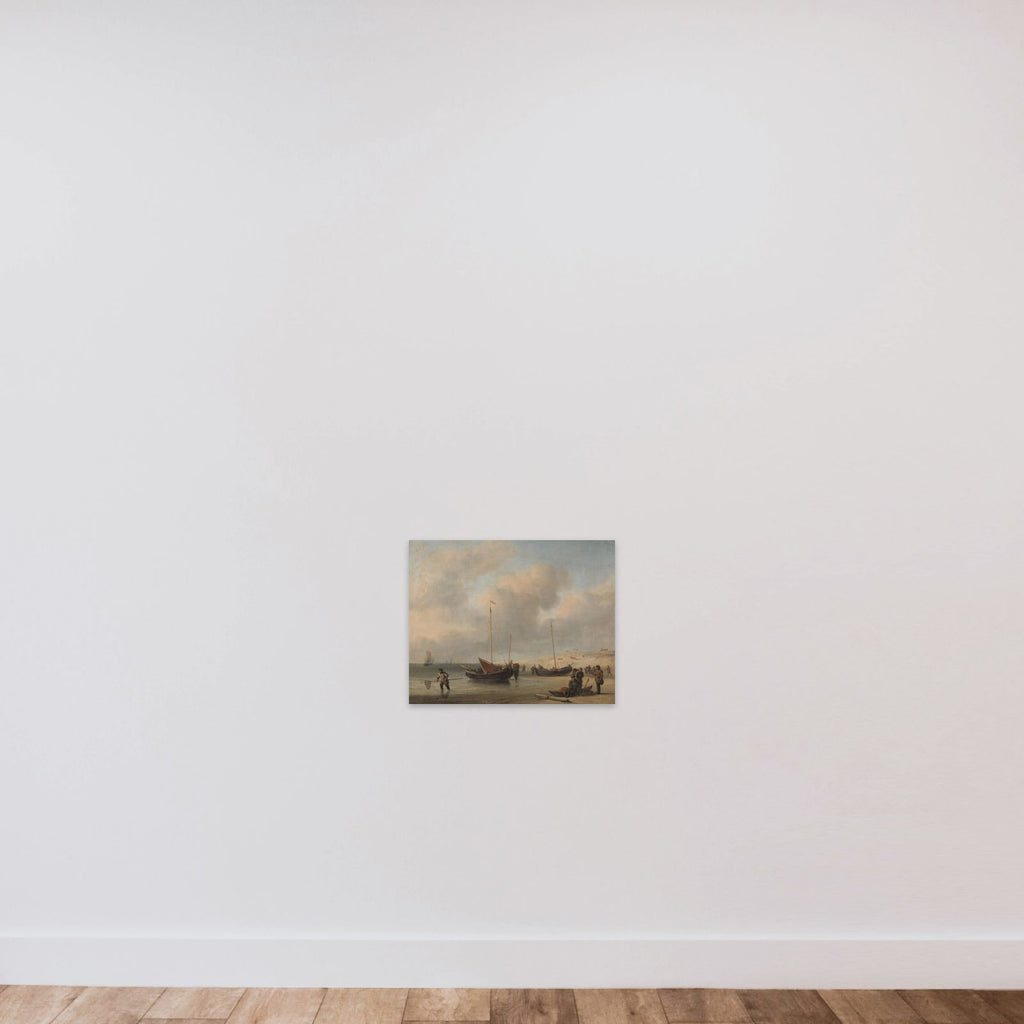 Fishing Boats on Shore (The Shore, Unloading a Fishing Smack) unframed — shown to scale