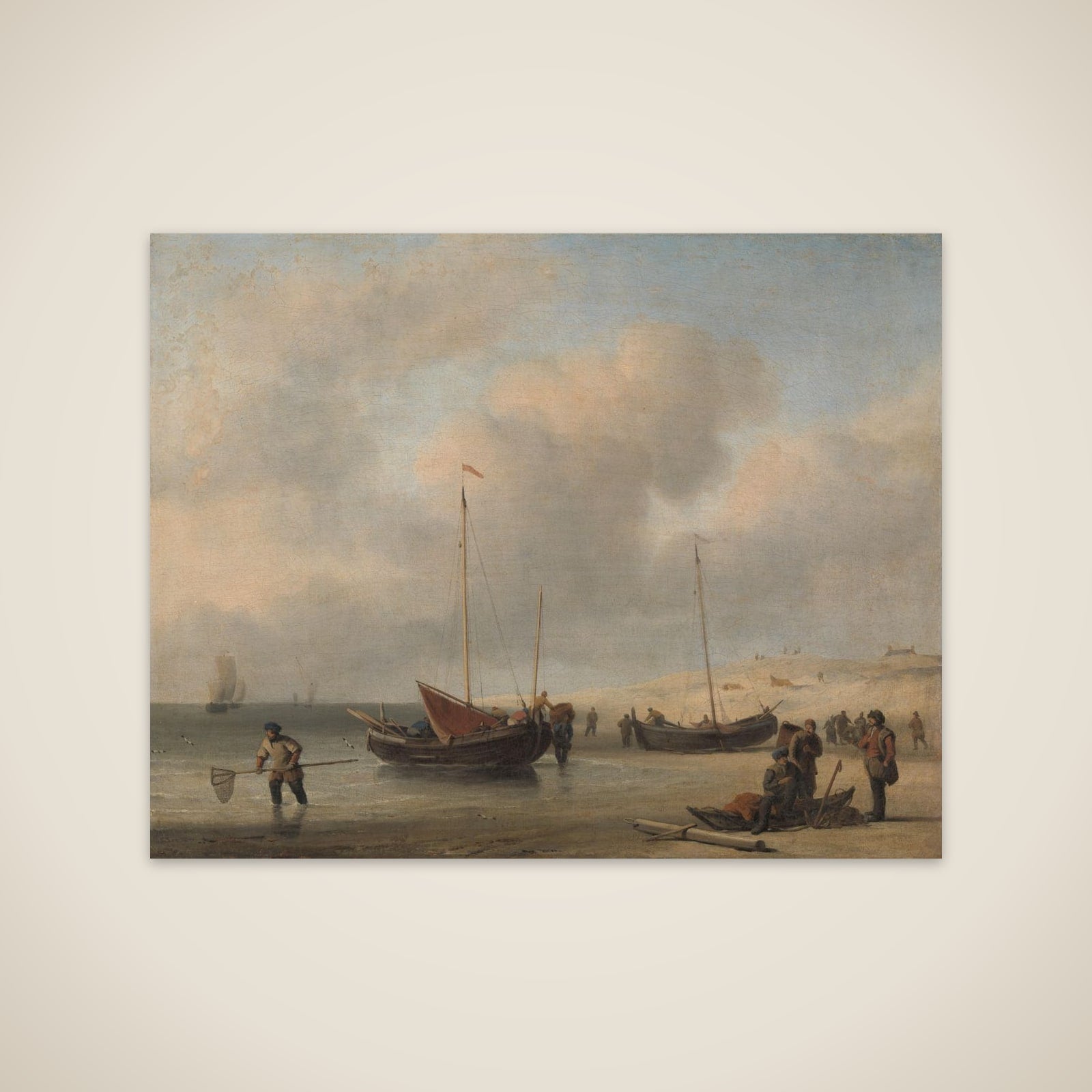 Fishing Boats on Shore (The Shore, Unloading a Fishing Smack) unframed print