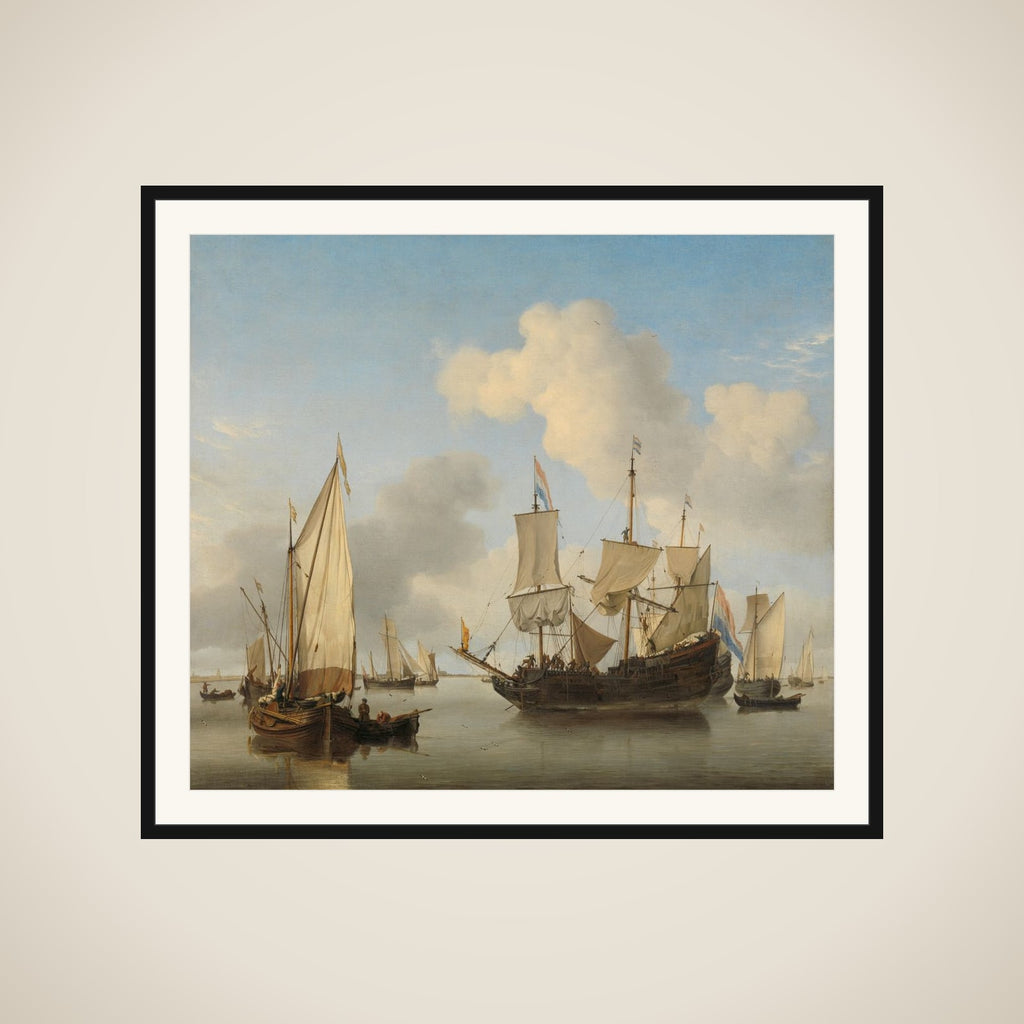 Ships at Anchor on the Coast framed