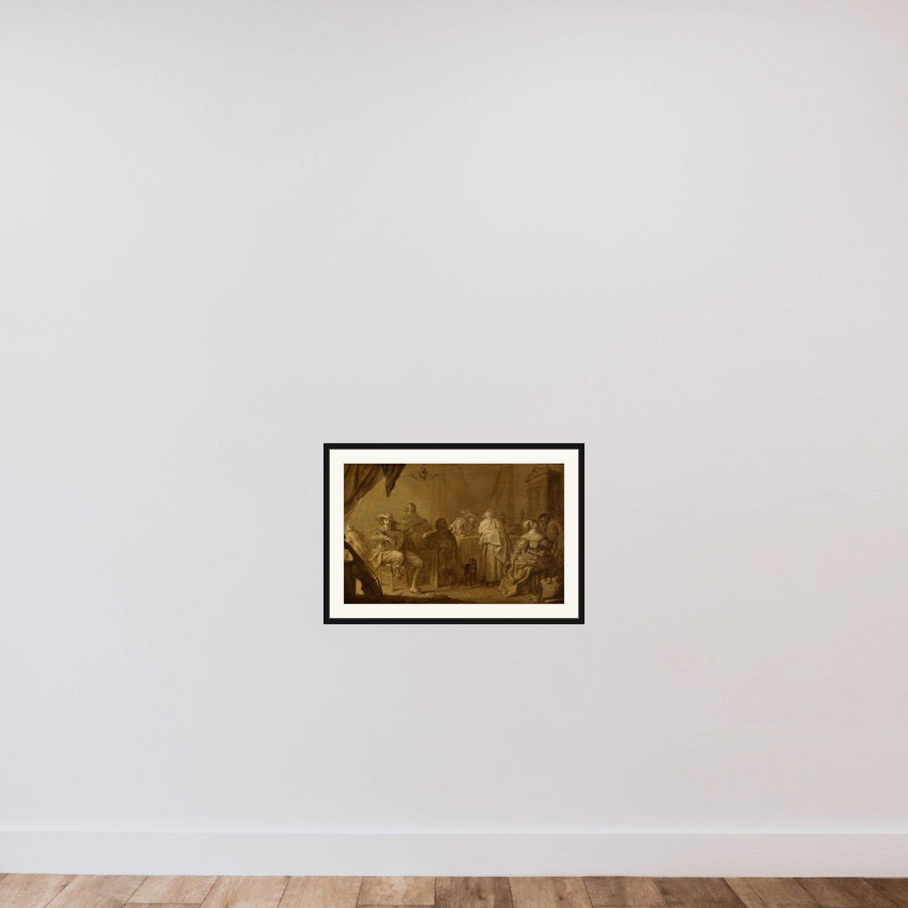 A Musical Party framed — shown to scale