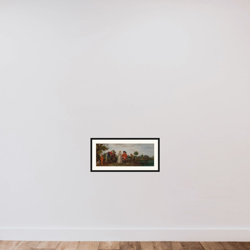 Spring (The Meeting) framed — shown to scale