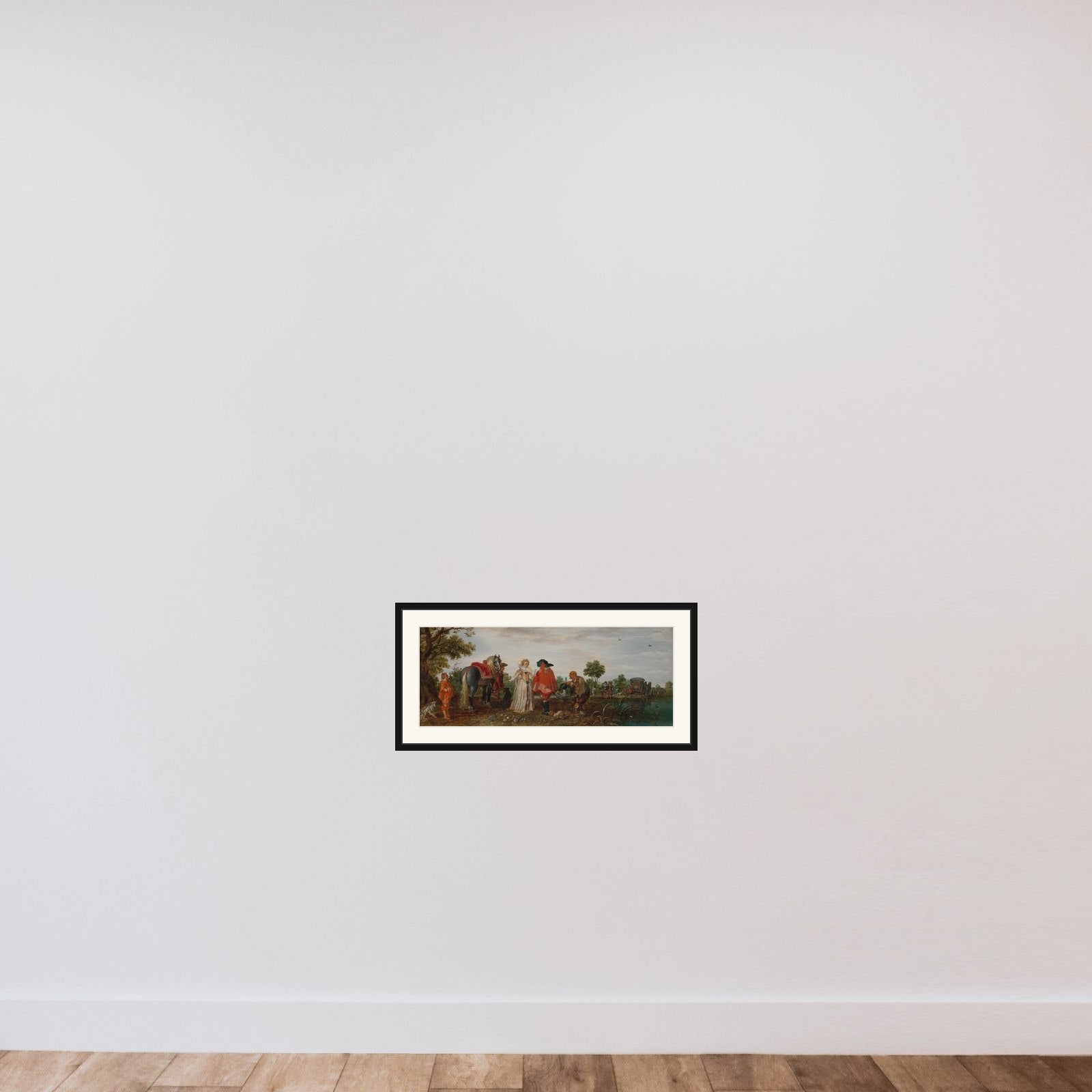 Spring (The Meeting) framed — shown to scale