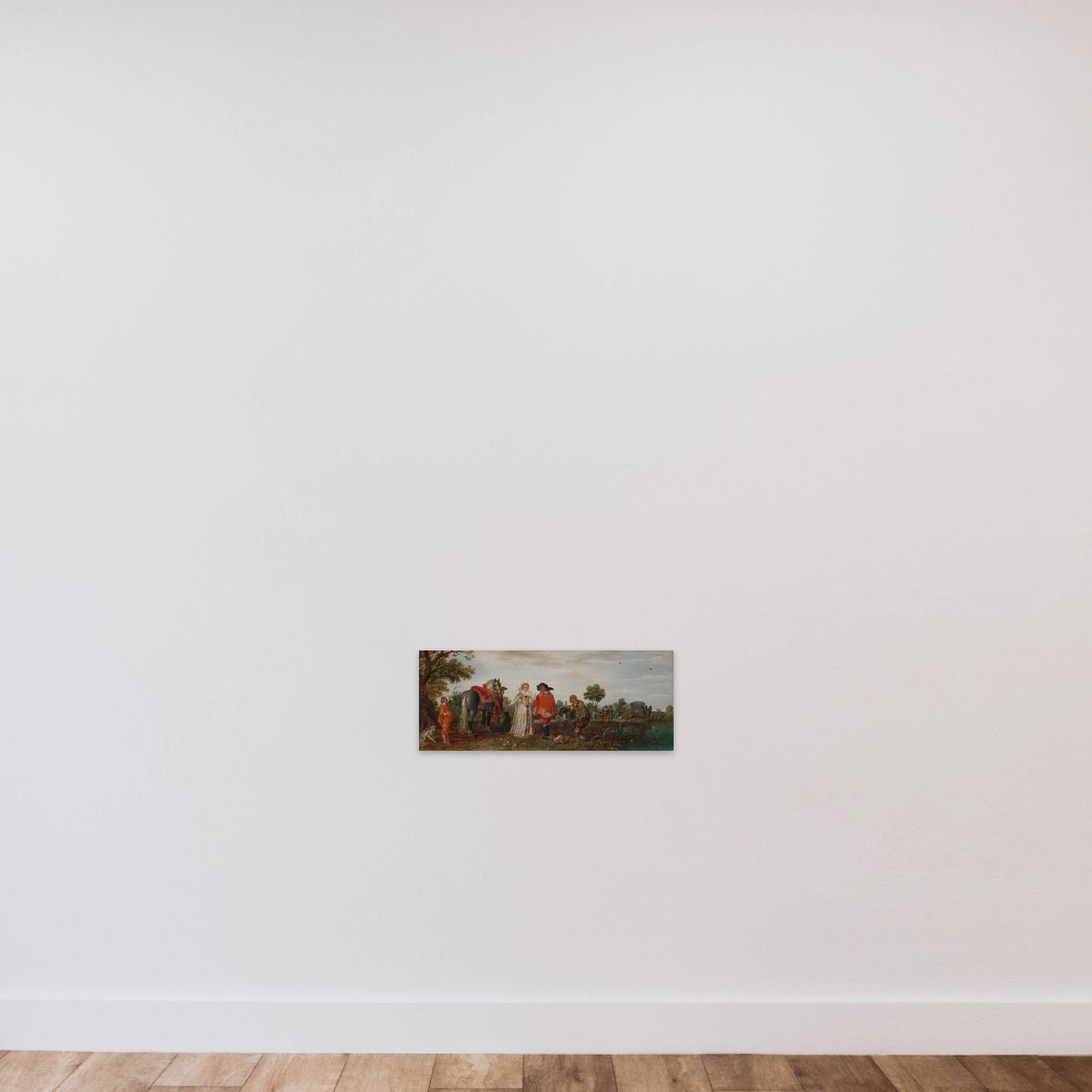 Spring (The Meeting) unframed — shown to scale