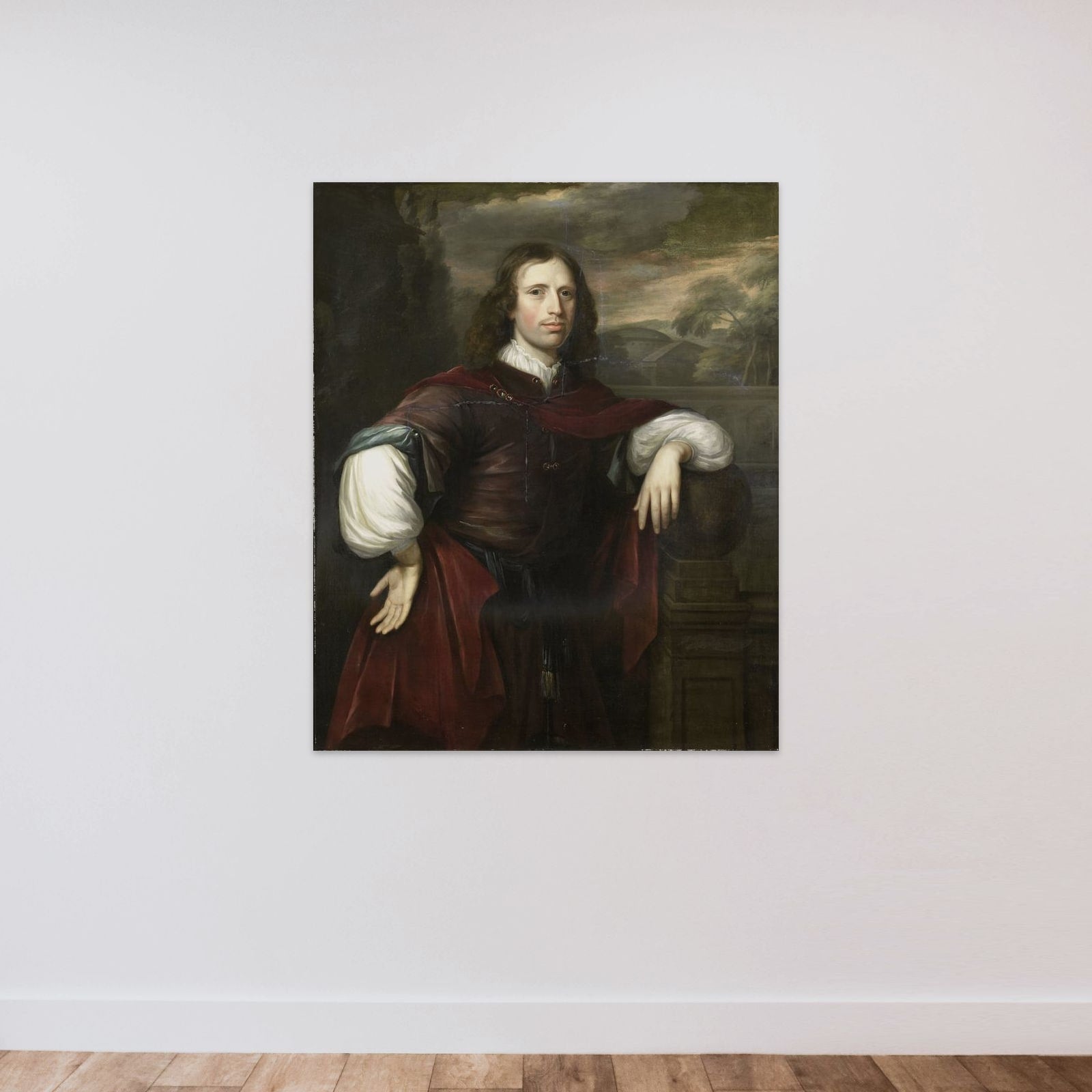 Portrait of a Man unframed — shown to scale